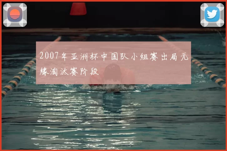 2007年亚洲杯中国队小组赛出局无缘淘汰赛阶段